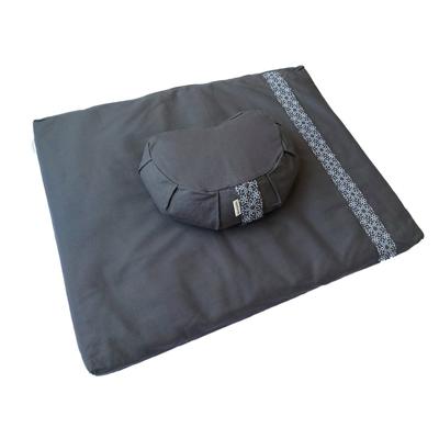 Meditatieset met kussen halve maan - Grijs Meditatieset met kussen halve maan - Grijs