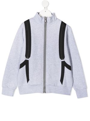 Fendi Kids sweat à détail FF - Gris