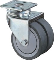 BS Rollen Dubbel zwenkwiel | 50 mm 60 kg | zonder vastzetter rubber | grijs 60 x 60 mm | 1 stuk - B100.A85.050 B100.A85.050