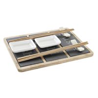 7-delige sushi serveer set bamboe voor 2 personen 7-delige sushi serveer set bamboe voor 2 personen