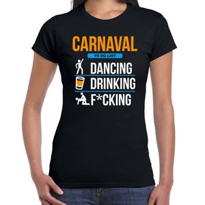 Carnaval t-shirt to do list zwart dames - Foute Carnaval outfit