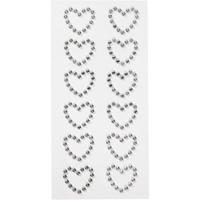 Creativ Company Strassteen harten, afm 23x21 mm, zilver, 12 stuk/ 1 doos