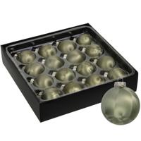 Luxe kleine kerstballen - 32x stuks - 4 cm - olijf groen - glas - ice finish