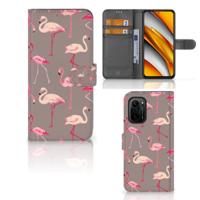 Poco F3 | Xiaomi Mi 11i | Telefoonhoesje | Met pasjeshouder | Flamingo