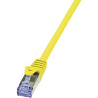 LogiLink CQ3017S RJ45 Netwerkkabel, patchkabel CAT 6A S/FTP 0.25 m Geel Vlambestendig, Snagless 1 stuk(s)