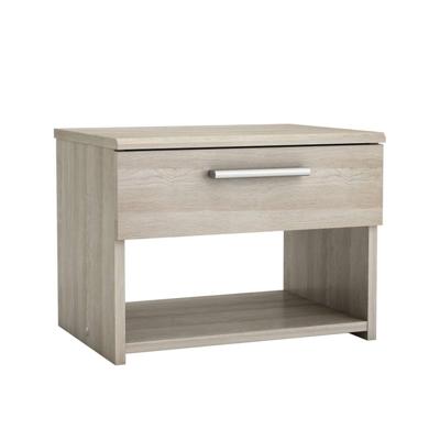 2e Halve Prijs Leen Bakker - Nachtkastje Pricy - 1 Lade - Eikenkleur - Spaanplaat - Bruin - 32.3x42.5x32.1 Cm