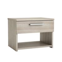 2e Halve Prijs Leen Bakker - Nachtkastje Pricy - 1 Lade - Eikenkleur - Spaanplaat - Bruin - 32.3x42.5x32.1 Cm