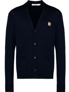 Maison Kitsuné cardigan à patch Fox - Bleu