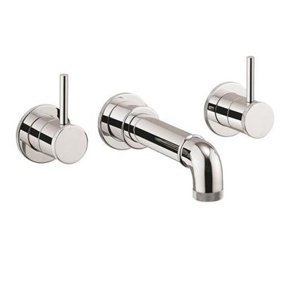 Crosswater MPRO INDUSTRIAL baduitloop 17.5cm met 2 stopkranen inbouw chroom sw451382/sw451398