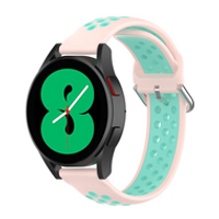 Siliconen sportbandje met gesp - Roze + turquoise - Samsung Galaxy Watch 4 - 40mm / 44mm - thumbnail