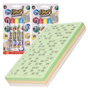 100x Bingokaarten nummers 1-90 inclusief 6x bingostiften - Actiespellen