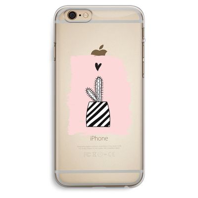 Zwart-wit cactus: iPhone 6 Plus / 6S Plus Transparant Hoesje