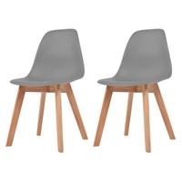 Eetkamerstoelen 2 st kunststof grijs