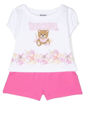Moschino Kids survêtement à logo imprimé - Blanc