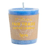 Fair Trade Votief Wens Kaars Keel Chakra (5e) - Blauw (10 Branduren) - thumbnail