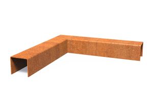Cortenstaal overzetprofiel (5,4cm.) binnen/buitenhoek 30x30x5cm.