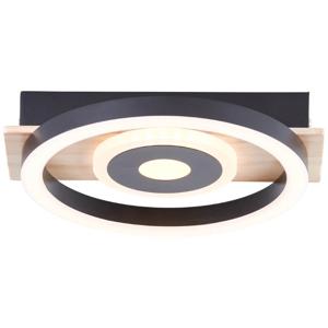 Brilliant Plafondlamp Maureen Ø 20cm zwart met hout G99926A76