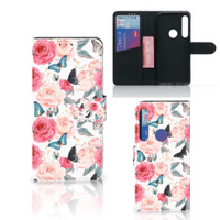 Motorola One Action Hoesje Butterfly Roses