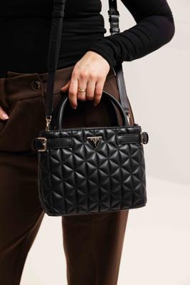 Guess Paisleigh Quilted Mini Handtas Dames Zwart - Maat One Size - Kleur: Zwart | Soccerfanshop Guess Paisleigh Quilted Mini Handtas Dames Zwart - Maat One Size - Kleur: Zwart | Soccerfanshop
