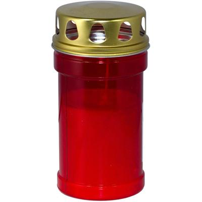 Trend Candles grafkaars - gedenklicht met deksel - rood - 7 x 14 cm - 2,5 dag - Gedenkkaars