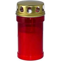 Trend Candles grafkaars - gedenklicht met deksel - rood - 7 x 14 cm - 2,5 dag - Gedenkkaars