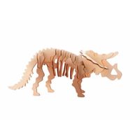 Houten 3D puzzel dinosaurus Triceratops 21 cm   - - thumbnail