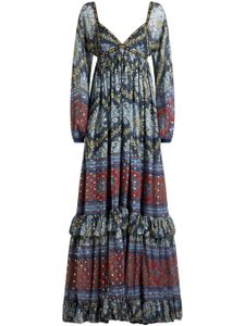 ETRO robe longue à imprimé cachemire - Bleu