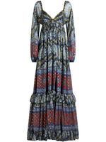 ETRO paisley-print silk-blend maxi dress - Bleu