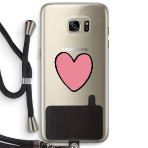 Hartje: Samsung Galaxy S7 Edge Transparant Hoesje met koord