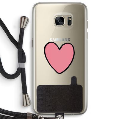 Hartje: Samsung Galaxy S7 Edge Transparant Hoesje met koord