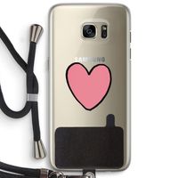 Hartje: Samsung Galaxy S7 Edge Transparant Hoesje met koord