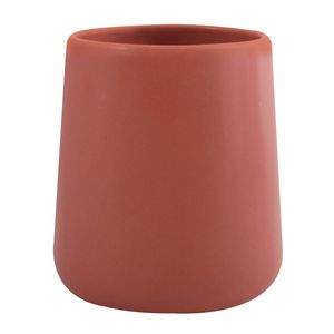 MSV Badkamer drinkbeker Malmo - Keramiek - terracotta - 8 x 10 cm - Tandenborstelhouders