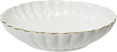 Decoris schaal porselein rond 20x4.5cm wit
