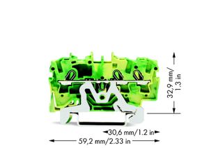 WAGO 2002-1307 Aardingsklem 5.20 mm Spanveer Toewijzing: Terre Groen, Geel 1 stuk(s)