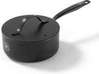 BE Living Steelpan met deksel ø 18 cm - keramische anti-aanbaklaag - PFAS-vrij - geschikt voor alle warmtebronnen - zwart