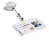 Durable badge reel - 80 cm - Zilver - 10 stuks - thumbnail