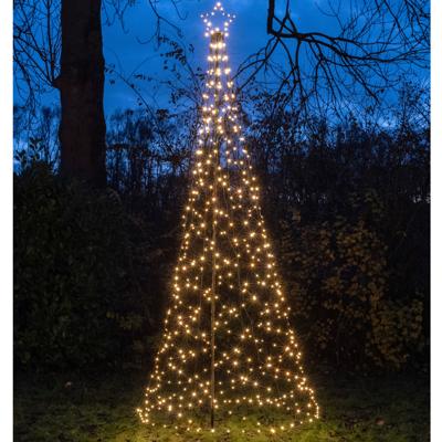 Vlaggenmast kerstboom met ster - 480 leds - 320 cm - warm wit?- kerstverlichting