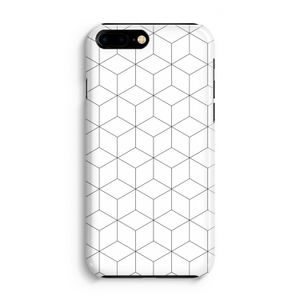 Zwart-witte kubussen: Volledig Geprint iPhone 7 Plus Hoesje