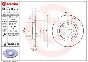 Remschijf BREMBO, Remschijftype: Massief, u.a. fÃ¼r CitroÃ«n, Peugeot