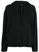 Moncler hoodie en satin à patch logo - Noir - thumbnail