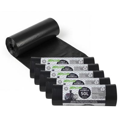Basic Afvalzakken - vuilniszakken - 120x stuks - van 50 liter - zwart kunststof - 68 x 70 cm