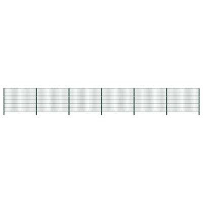 Schuttingpaneel met palen 10,2x1,2 m ijzer groen