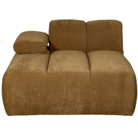 Woood Mojo chaise longue bank arm links ribstof Honinggeel