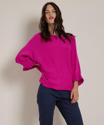 vleermuismouw trui met ruches vleermuismouw trui met ruches