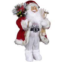Kerstman beeld - H45 cm - rood - staand - kerstpop - Kerstman pop - thumbnail