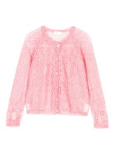 Il Gufo cardigan en maille ajourée - Rose