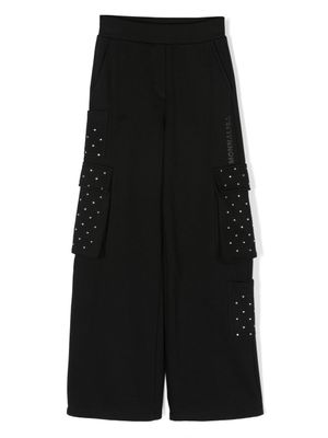 Monnalisa pantalon à logo imprimé - Noir