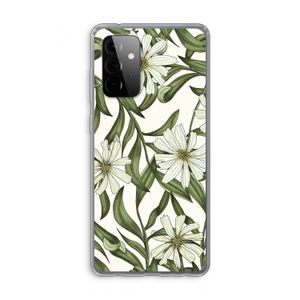 Wit bloemenpatroon: Samsung Galaxy A72 Transparant Hoesje