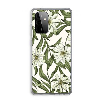 Wit bloemenpatroon: Samsung Galaxy A72 Transparant Hoesje