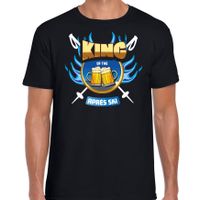 Wintersport verkleed t-shirt voor heren - king of the apres ski - zwart - bier/winter outfit - thumbnail